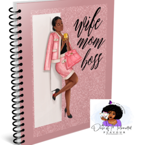 Wife, Mom, Boss | Weekly Custom Planner | Undated, Horizontal, Weekly Layout, Spiral Bound | Or Journal, Notebook with LINED PAGES