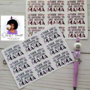 Thank You for Supporting This Side Hustling Mama | Half Leopard Custom Sticker | Small Business Package Sticker