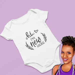 Hi, I'm New | Custom Baby Onesie | Choose your wording color