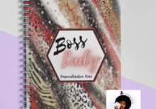 Boss Lady (Reddish) ~ Custom Spiral Bound Journal/Personalized/Planner Notebook, Lined