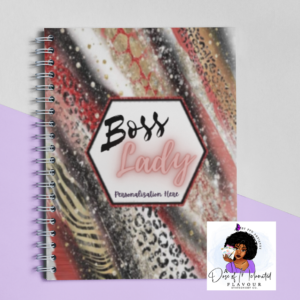 Boss Lady (Reddish) ~ Custom Spiral Bound Journal/Personalized/Planner Notebook, Lined