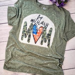 Military Mom | Bleached shirt | Choose your own tee color