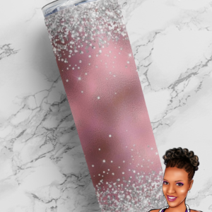 Pink and Silver Glitter PLAIN | Personalized | Custom 20 oz. Tumbler