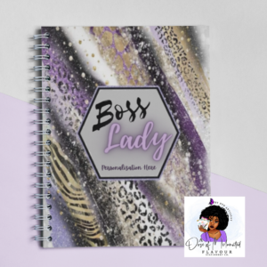 Boss Lady (Purple) ~ Custom Spiral Bound Journal/Personalized/Planner Notebook, Lined
