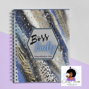 Boss Lady (Blue) ~ Custom Spiral Bound Journal/Personalized/Planner Notebook, Lined