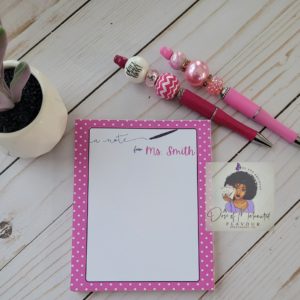 Personalized Polka Dot Notepad | Custom Notepad | Notepad Gift | Personalized Stationery