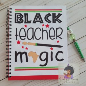 Black Teacher Magic Planner | Weekly Custom Teacher Planner | Undated, Horizontal, Weekly Layout, Spiral Bound