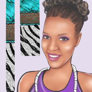 Zebra Stripe/Gold/Teal...Glitter Gel Pen